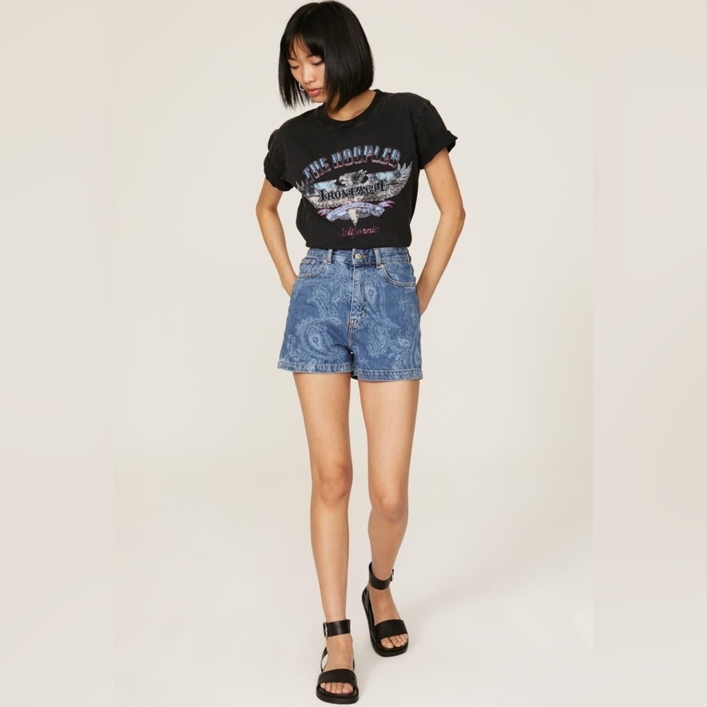 The Kooples Paisley Denim Shorts, Size 1. Excellent condition! - Picture 1 of 11